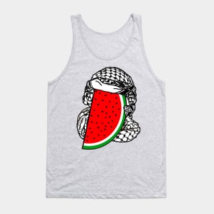 Free Palestine Watermelon Keffiyeh - Wrapped - Double-sided Tank Top